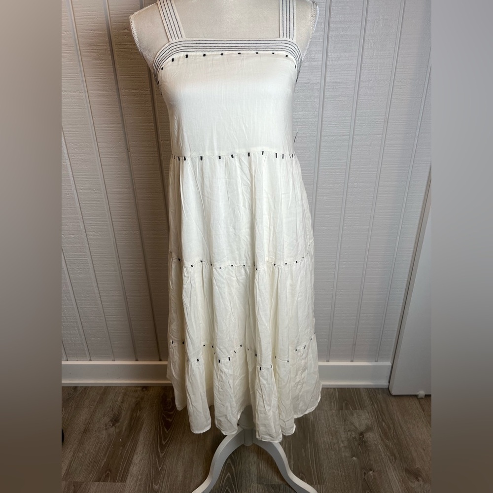 Old Navy NWT Cream and‎ Black Sleeveless Midi  Dress Size XS